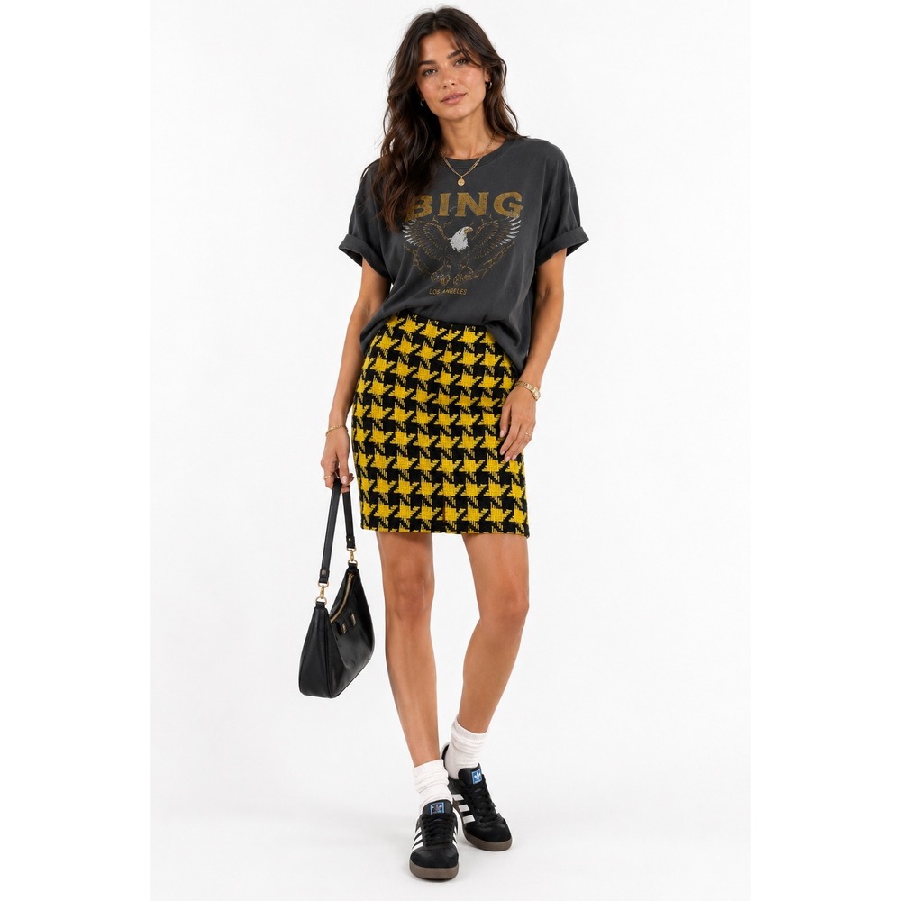 Vintage Versace Houndstooth Wool Pencil Skirt IT 44 Authentic Made in Italy